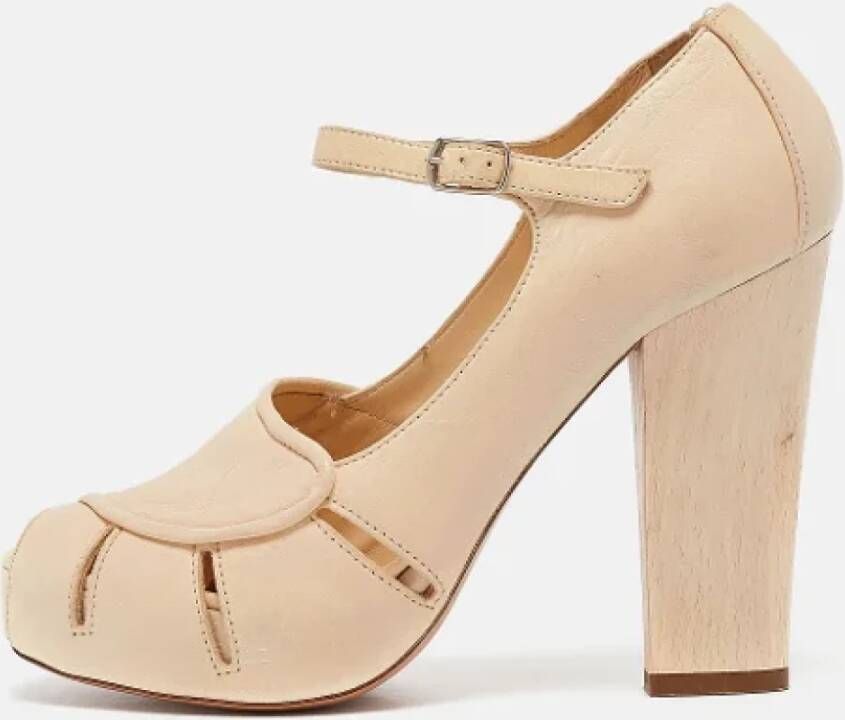 Chloé Pre-owned Leather heels Beige Dames