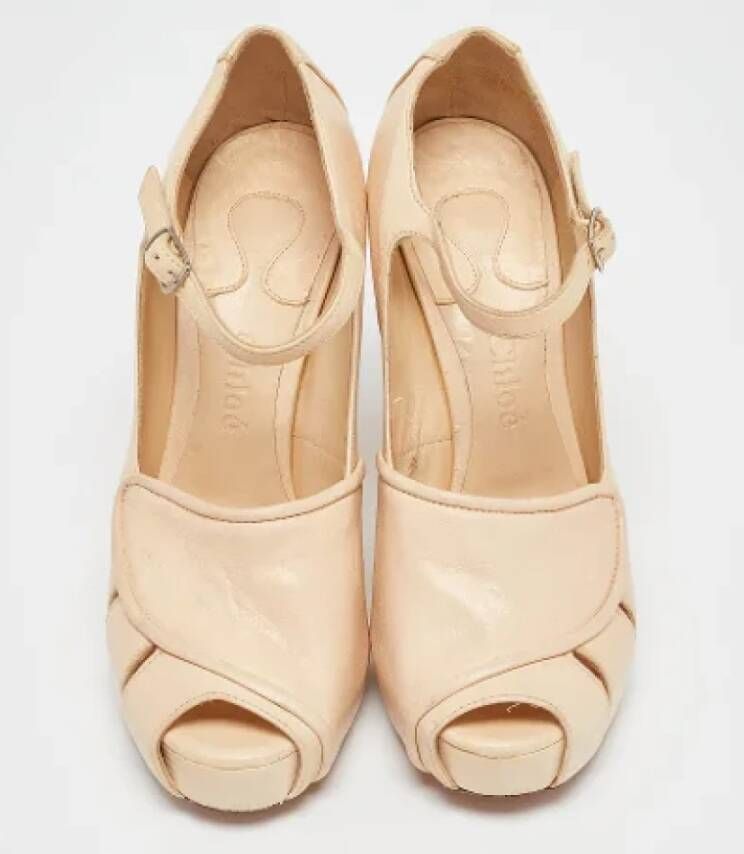 Chloé Pre-owned Leather heels Beige Dames