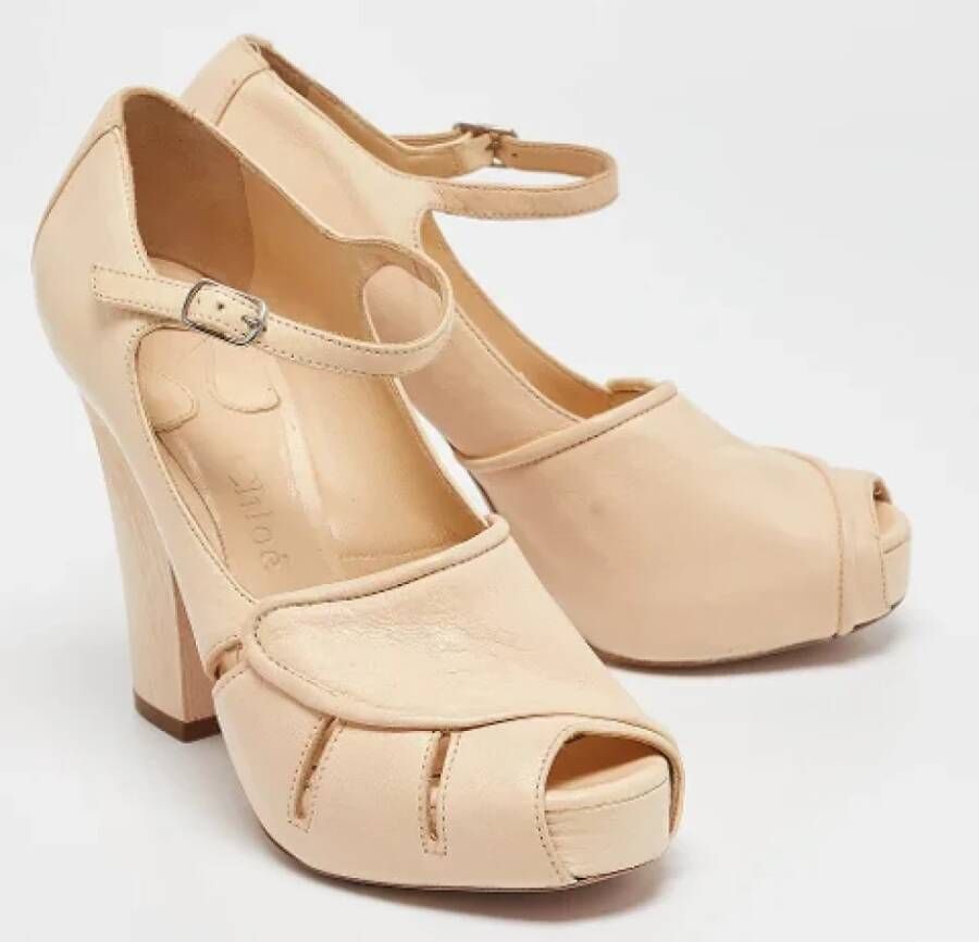 Chloé Pre-owned Leather heels Beige Dames