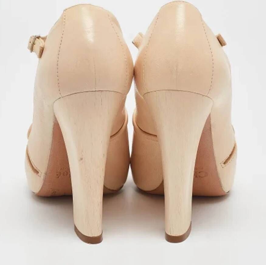 Chloé Pre-owned Leather heels Beige Dames