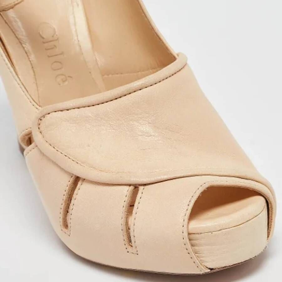 Chloé Pre-owned Leather heels Beige Dames