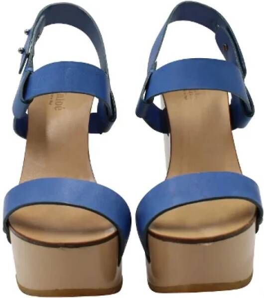 Chloé Pre-owned Leather heels Blue Dames