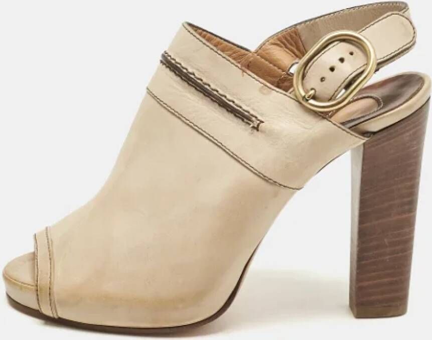 Chloé Pre-owned Leather sandals Beige Dames