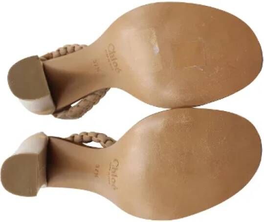 Chloé Pre-owned Leather sandals Beige Dames