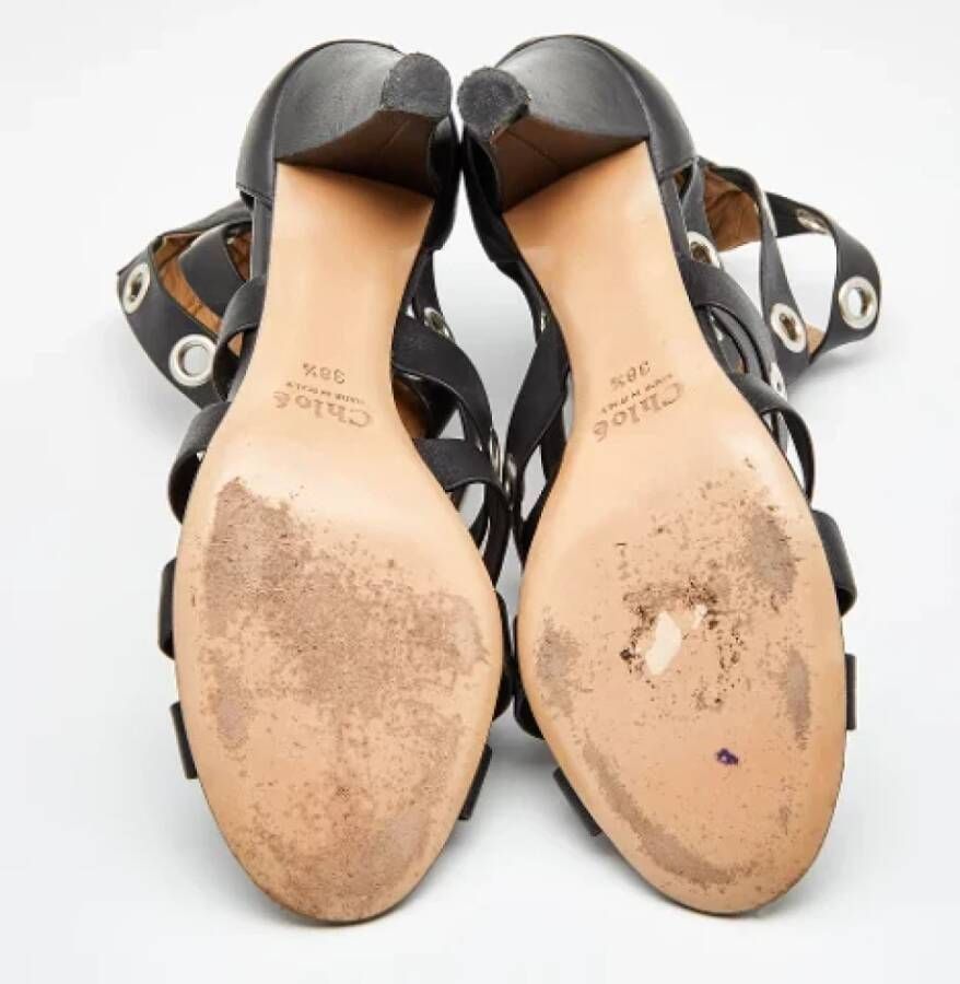 Chloé Pre-owned Leather sandals Black Dames