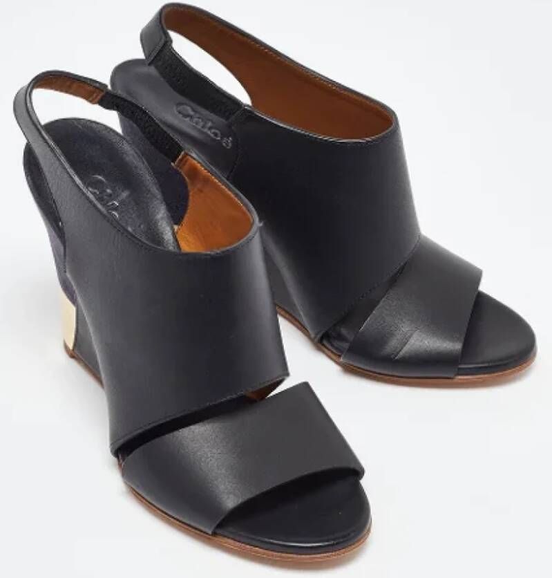 Chloé Pre-owned Leather sandals Black Dames