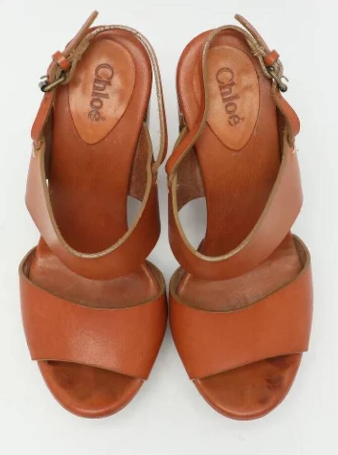 Chloé Pre-owned Leather sandals Brown Dames