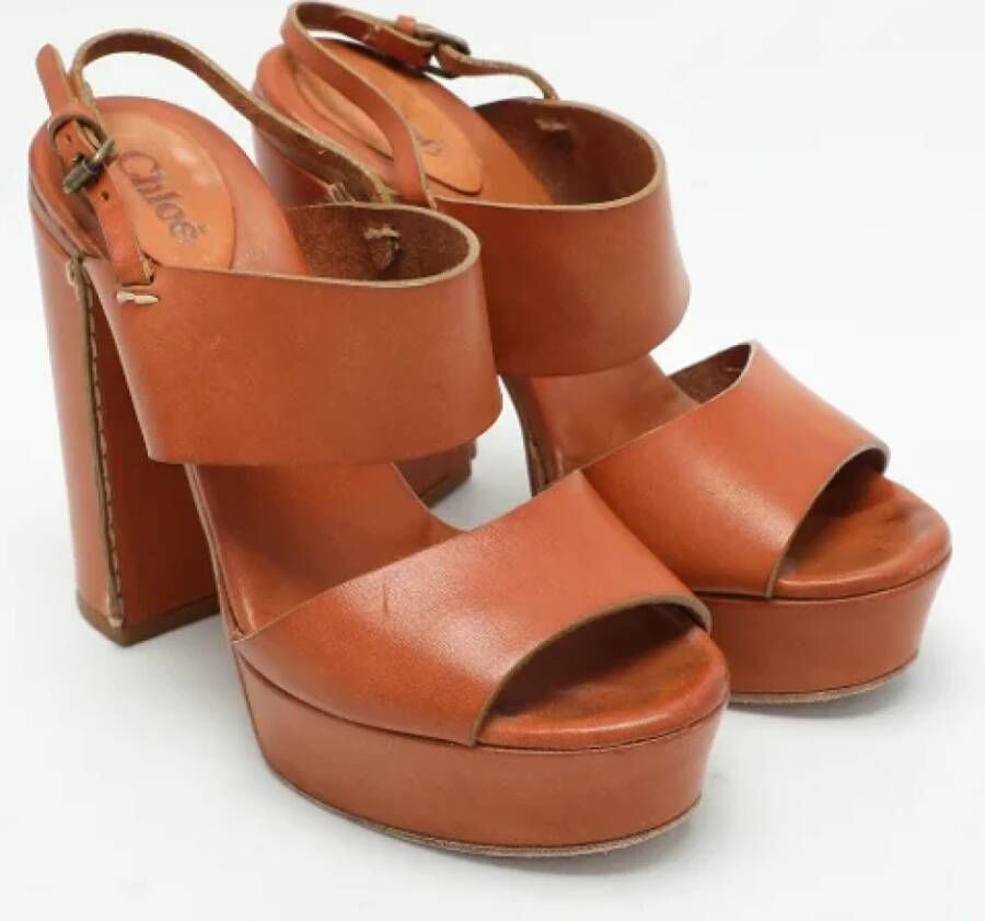 Chloé Pre-owned Leather sandals Brown Dames