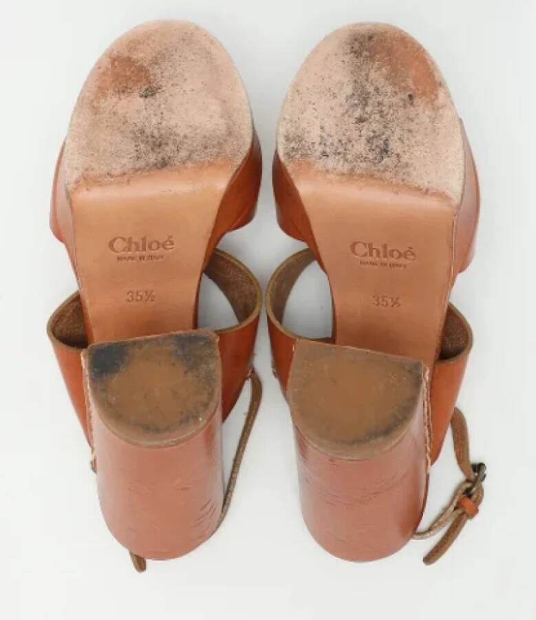 Chloé Pre-owned Leather sandals Brown Dames