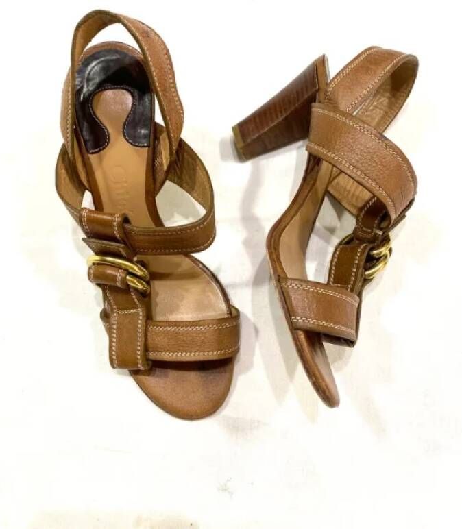 Chloé Pre-owned Leather sandals Brown Dames