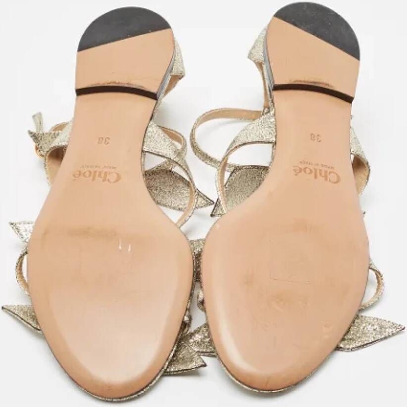 Chloé Pre-owned Leather sandals Gray Dames