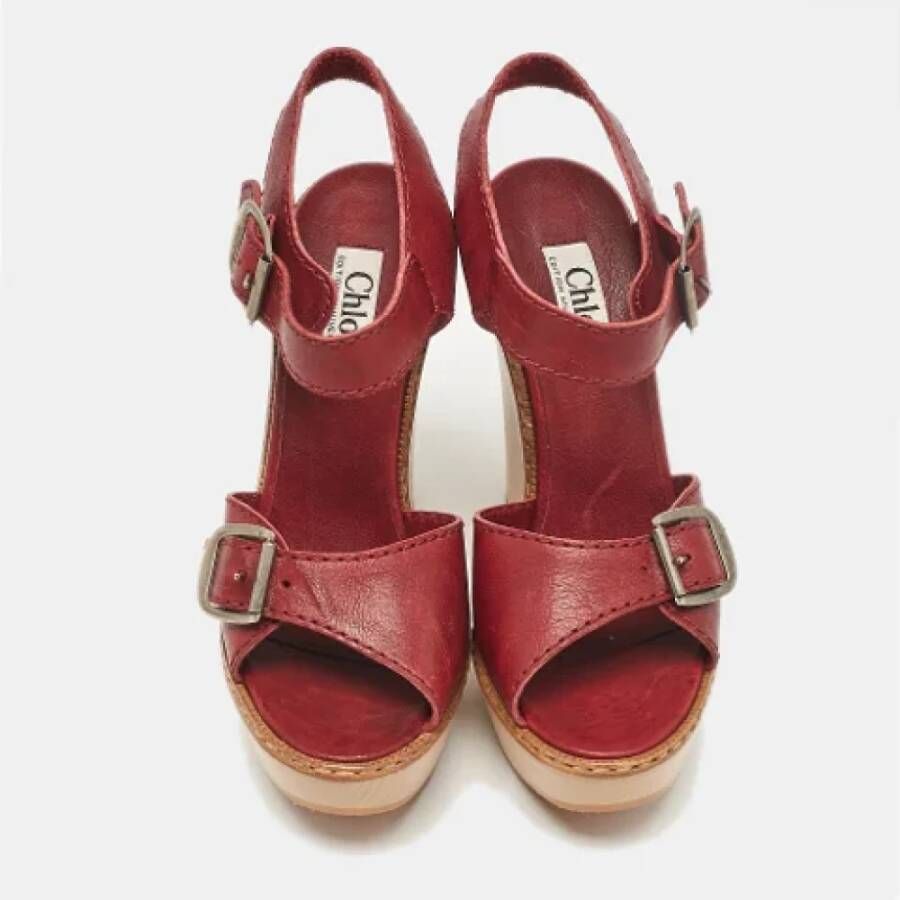 Chloé Pre-owned Leather sandals Red Dames