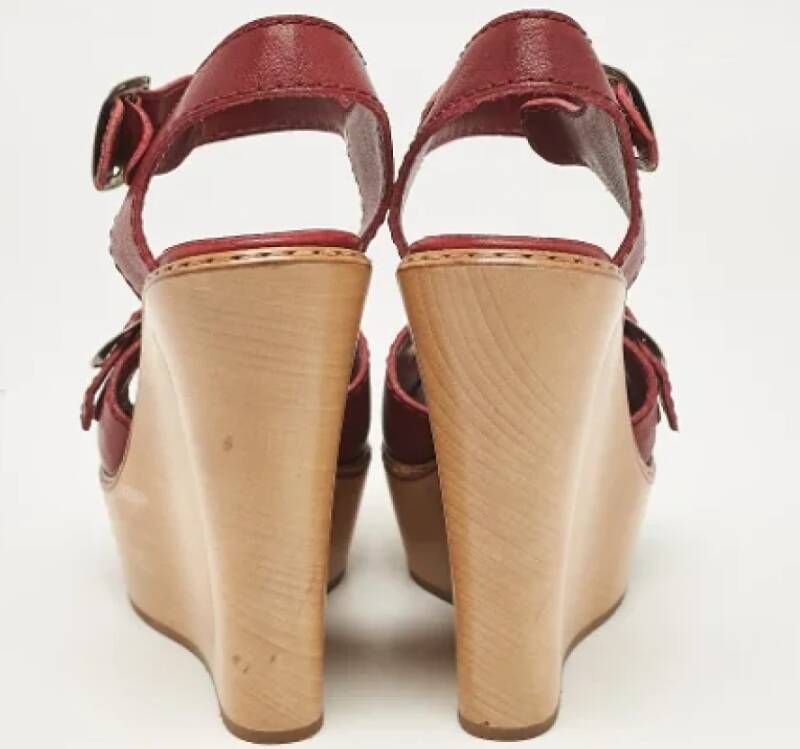 Chloé Pre-owned Leather sandals Red Dames