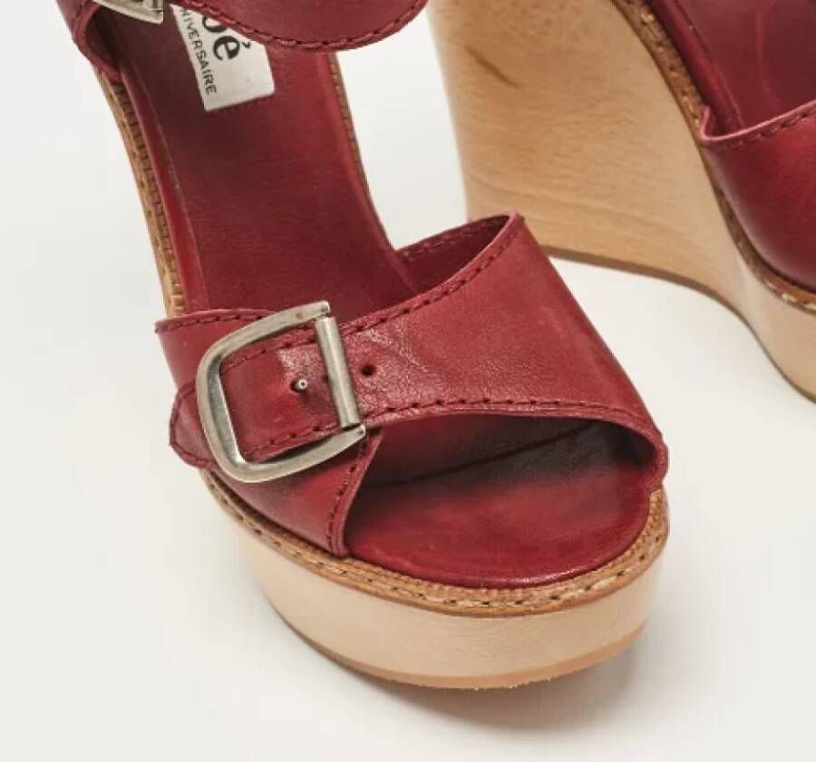 Chloé Pre-owned Leather sandals Red Dames