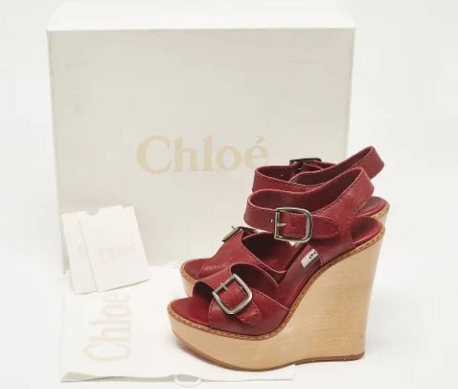 Chloé Pre-owned Leather sandals Red Dames