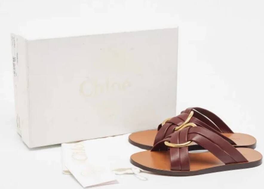 Chloé Pre-owned Leather sandals Red Dames