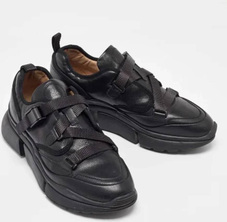 Chloé Pre-owned Leather sneakers Black Dames