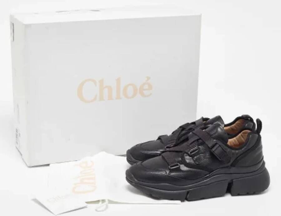 Chloé Pre-owned Leather sneakers Black Dames