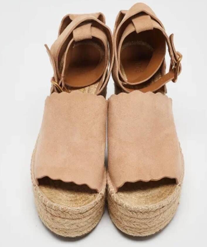 Chloé Pre-owned Suede espadrilles Beige Dames