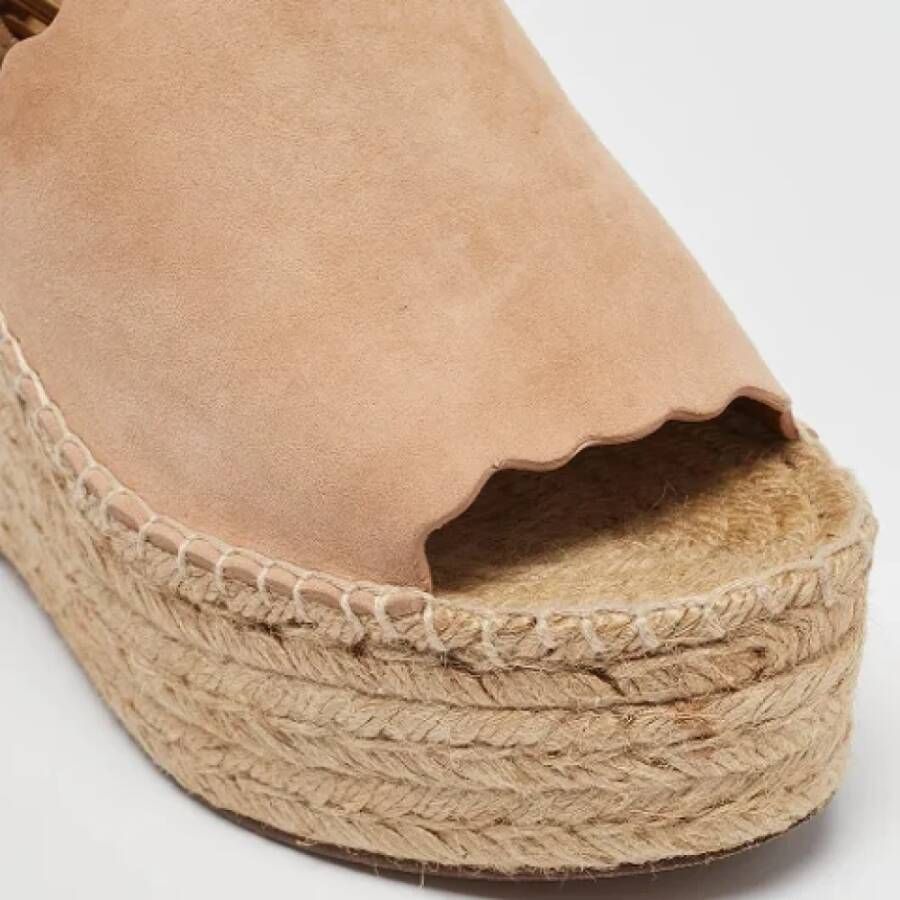 Chloé Pre-owned Suede espadrilles Beige Dames