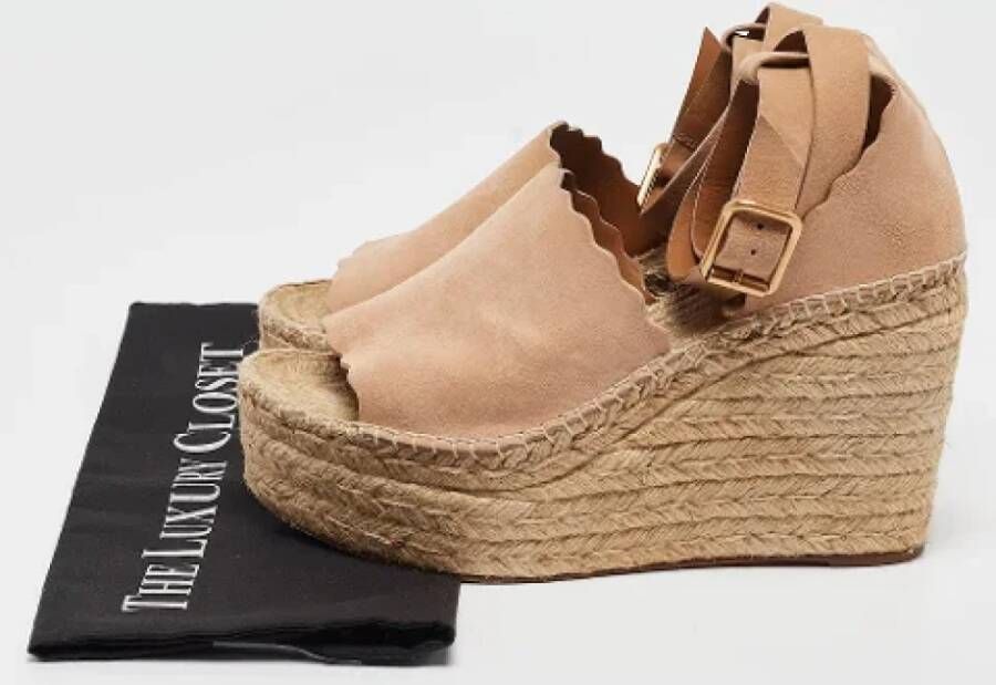 Chloé Pre-owned Suede espadrilles Beige Dames