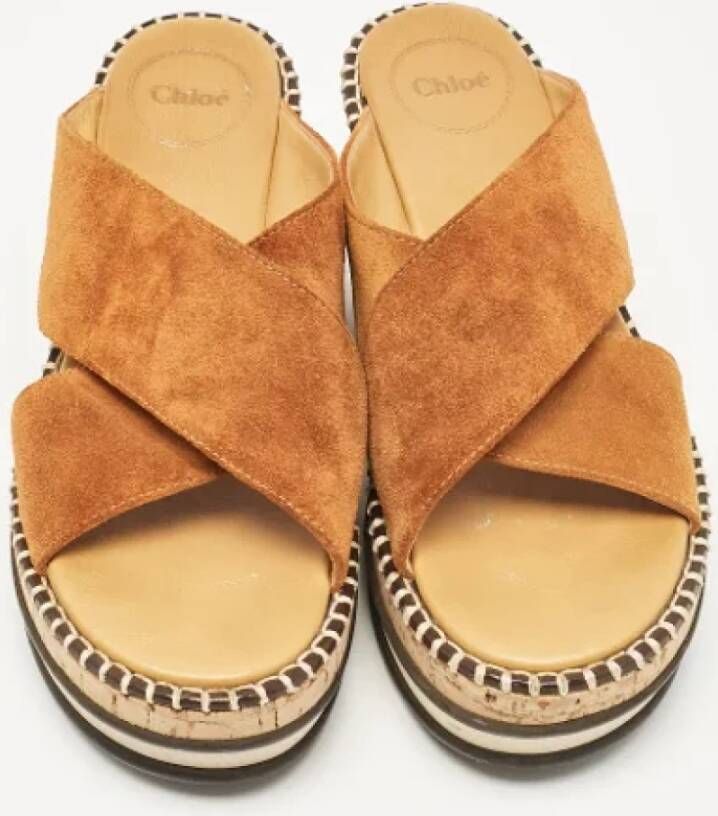 Chloé Pre-owned Suede sandals Brown Dames