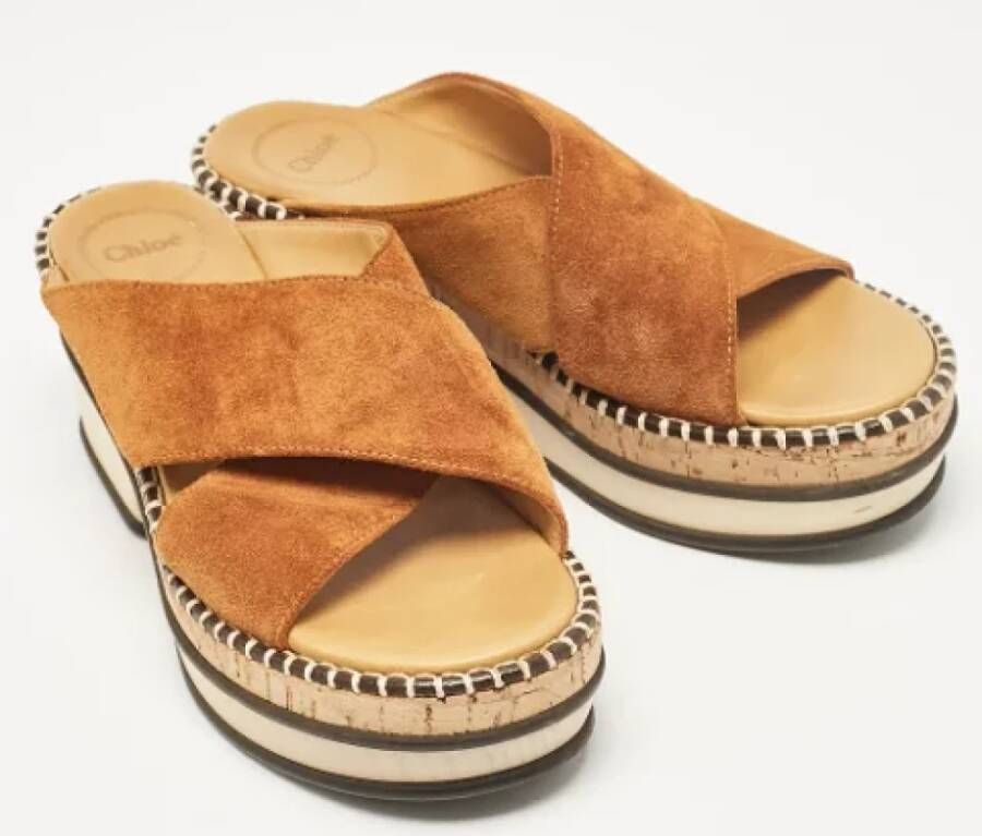 Chloé Pre-owned Suede sandals Brown Dames