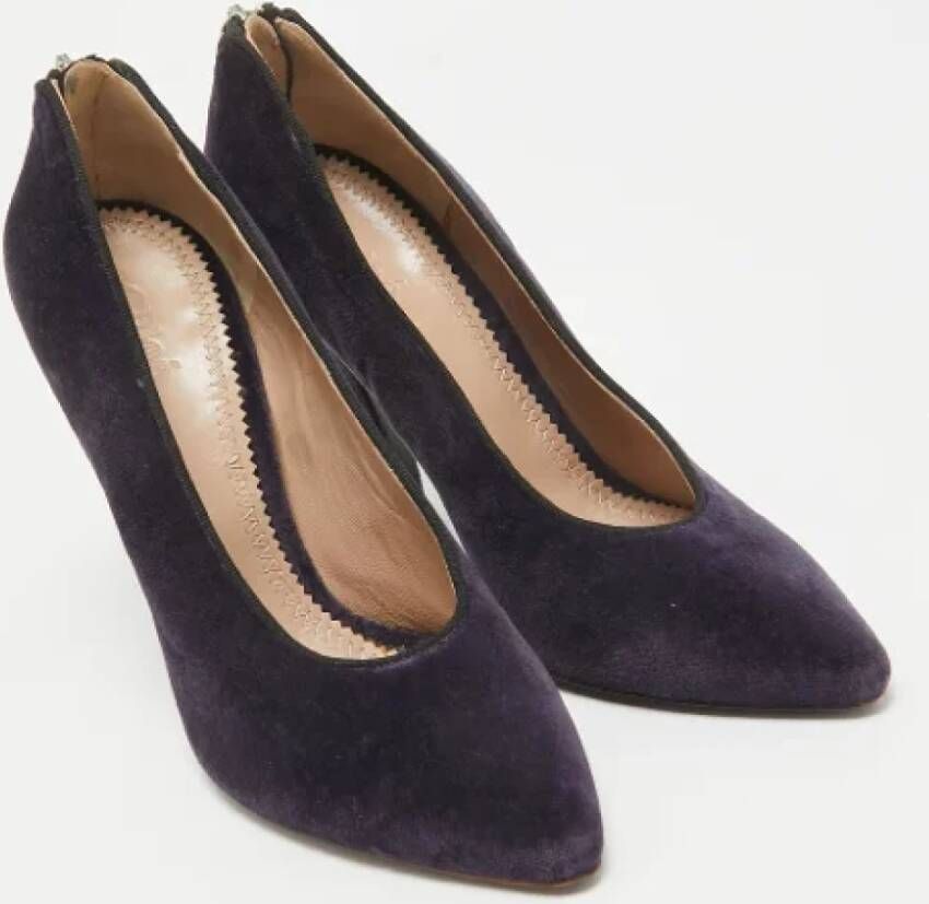 Chloé Pre-owned Velvet heels Purple Dames