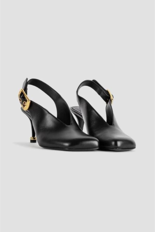 Chloé Pumps van glanzend kalfsleer met gouden ring Black Dames