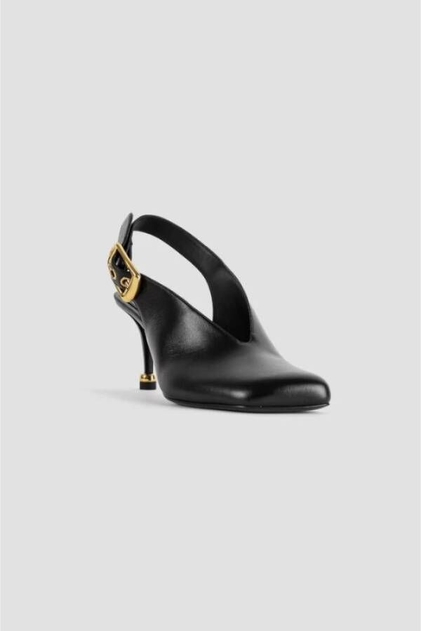 Chloé Pumps van glanzend kalfsleer met gouden ring Black Dames