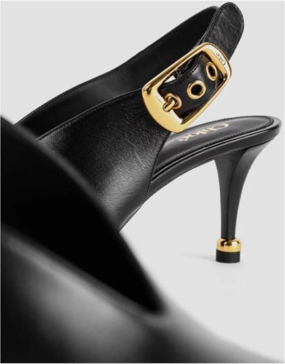 Chloé Pumps van glanzend kalfsleer met gouden ring Black Dames