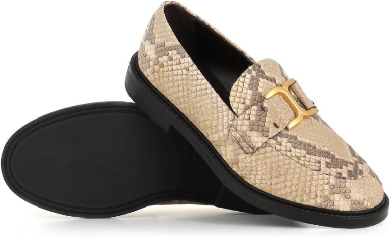 Chloé Python Print Beige en Grijs Sandalen Beige Dames