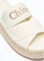 Chloé Raffia Plateau Sandalen met Logo Borduurwerk White Dames - Thumbnail 8