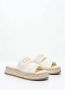 Chloé Raffia Plateau Sandalen met Logo Borduurwerk White Dames - Thumbnail 9