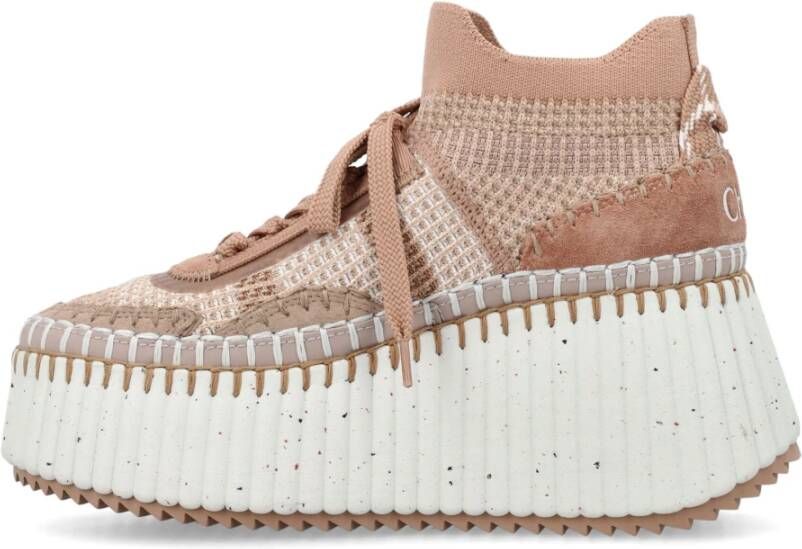 Chloé Rose Wedge Sneakers Aw24 Pink Dames