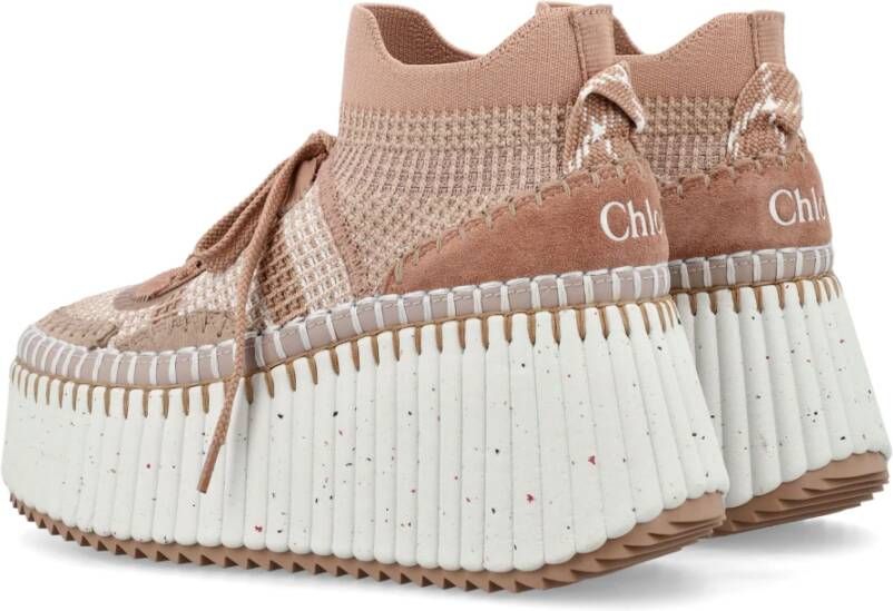 Chloé Rose Wedge Sneakers Aw24 Pink Dames