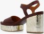 Chloé Bruine Leren Sandalen met Enkel Gesp Sluiting Brown Dames - Thumbnail 7