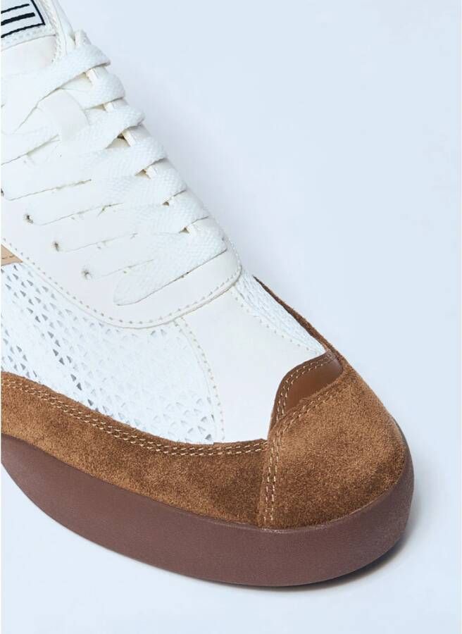 Chloé Suede Mesh Panel Sneakers Brown Dames