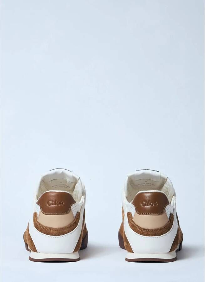 Chloé Suede Mesh Panel Sneakers Brown Dames