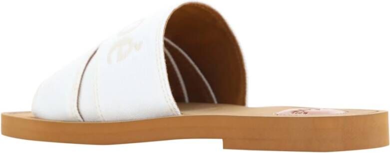 Chloé Witte Katoenen Woody Slides Sandalen Multicolor Heren