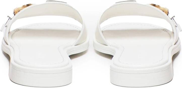 Chloé Witte Leren Gesp Sandalen Micro Hak White Dames