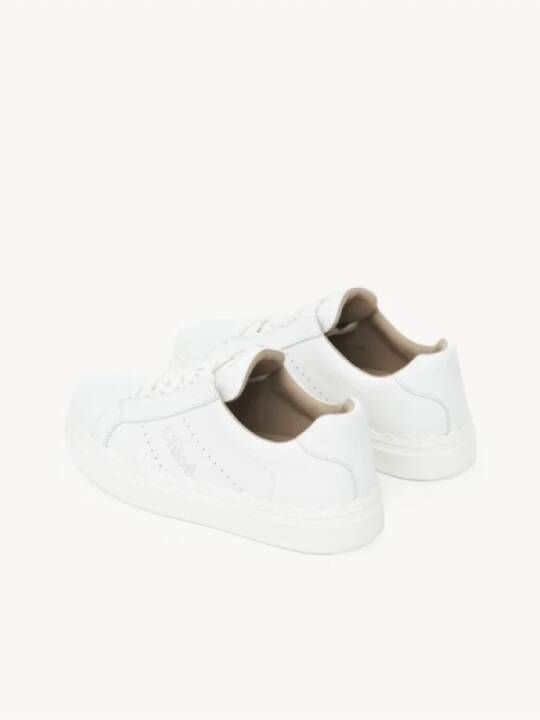 Chloé Witte Leren Veterschoenen White Dames