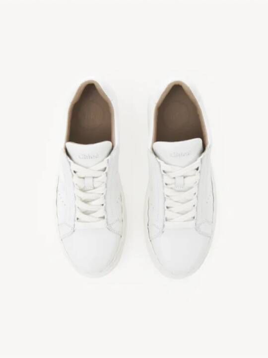 Chloé Witte Leren Veterschoenen White Dames