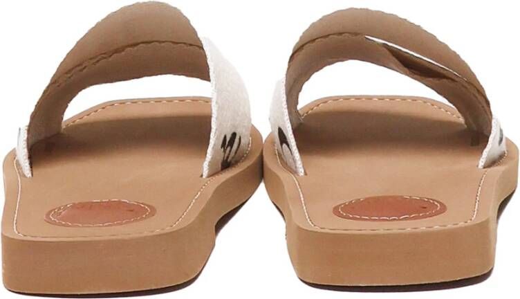 Chloé Witte Linnen Sandalen met Logo White Dames