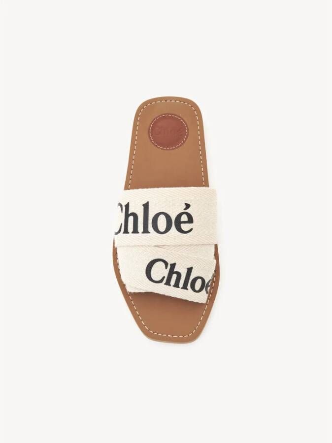 Chloé Witte Lint Sandalen Rubberen Zool White Dames