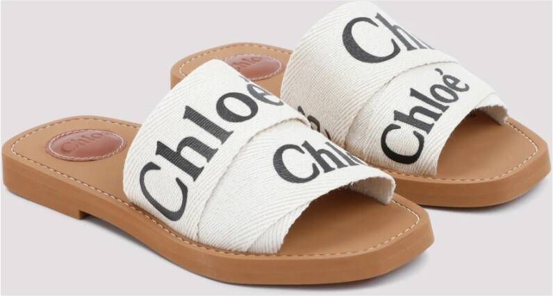 Chloé Witte Open Teen Sandalen Kruisband White Dames