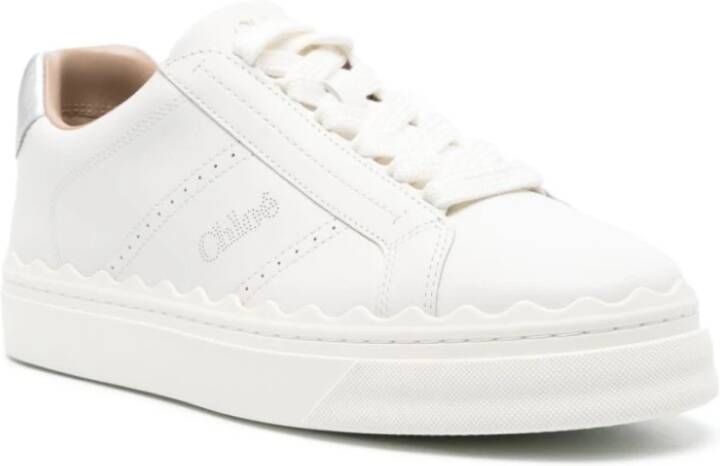 Chloé Witte Sneakers met Geperforeerde Details White Dames