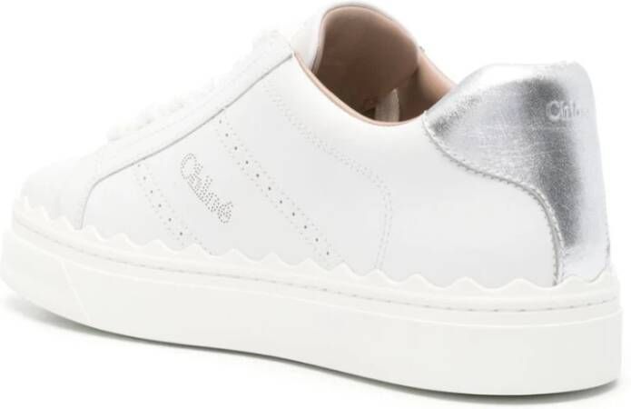 Chloé Witte Sneakers met Geperforeerde Details White Dames