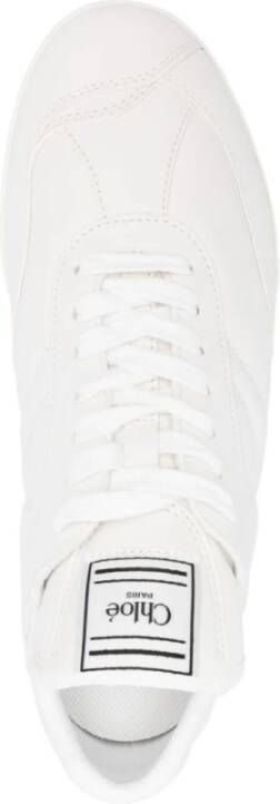 Chloé Witte Leren Sneakers met Interne Wig White Dames