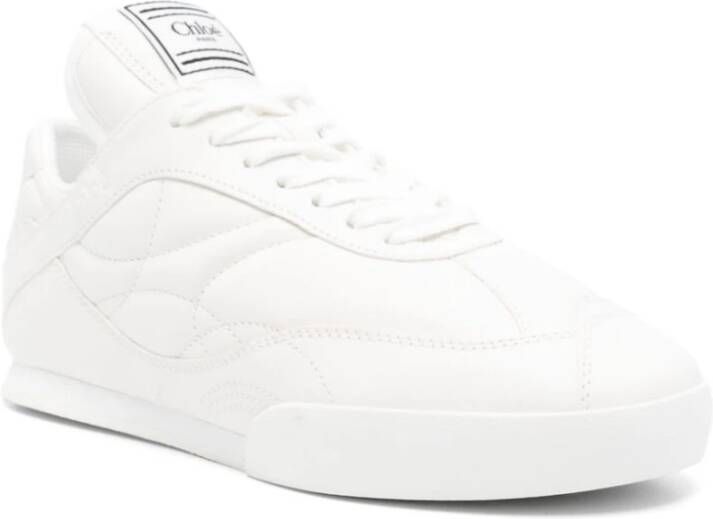 Chloé Witte Leren Sneakers met Interne Wig White Dames